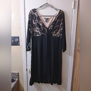 Glamour Women Black Lace Cocktail Dress Size 16